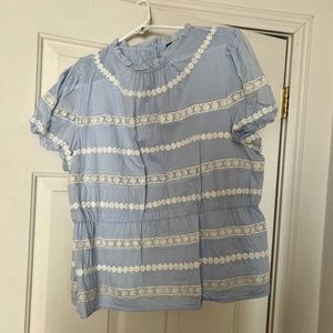 Embroidered J Crew Top XL